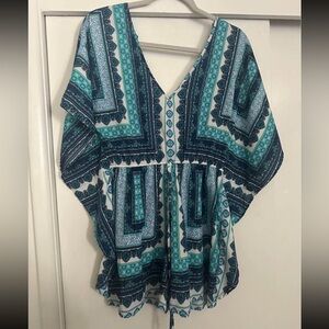 Bohemian Blue and Green Women's Romper